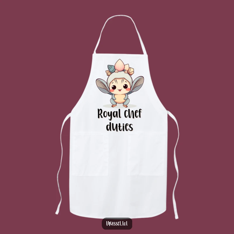 Funny Kawaii Mussel Crown Apron Hilarious Wear for Regal Cooks