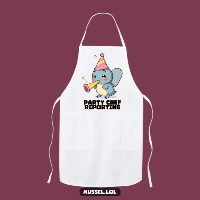 Funny Mussel Party Apron: Festive Cartoon Kitchen Wear