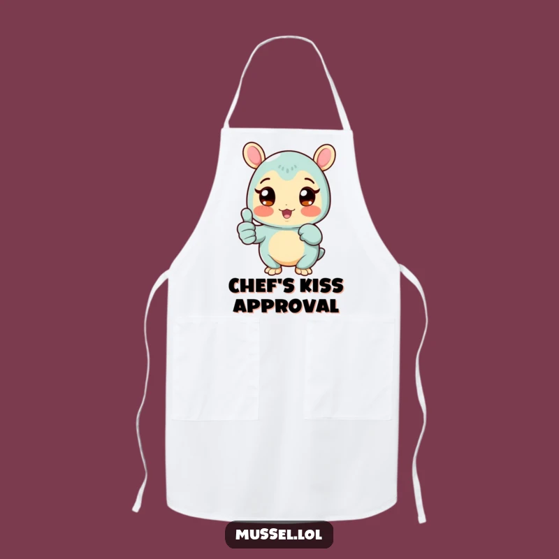 Funny Thumbs Up Mussel Apron: Cheerful Character Kitchen Wear!
