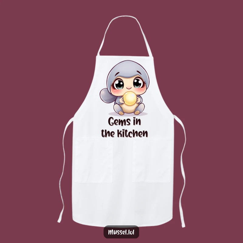 Funny Surprised Mussel Apron: Cook with Pearl Discovery Delight, Hilarious Gift