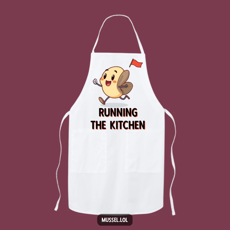 Funny Running Mussel Apron: Cook Up Fun with Energetic Style