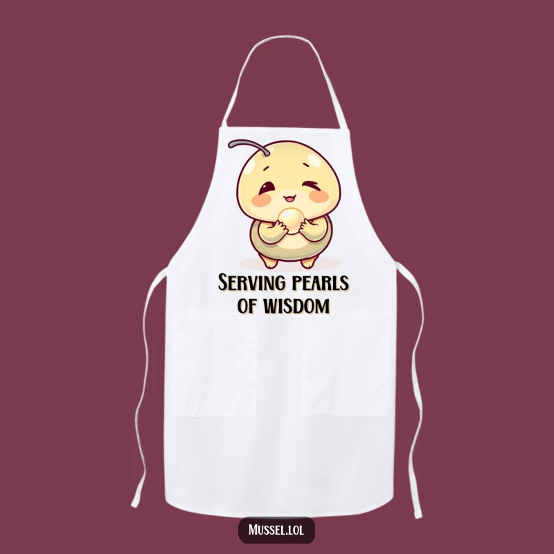 Funny Winking Mussel Pearl Apron - Cook Up Laughs in the Kitchen