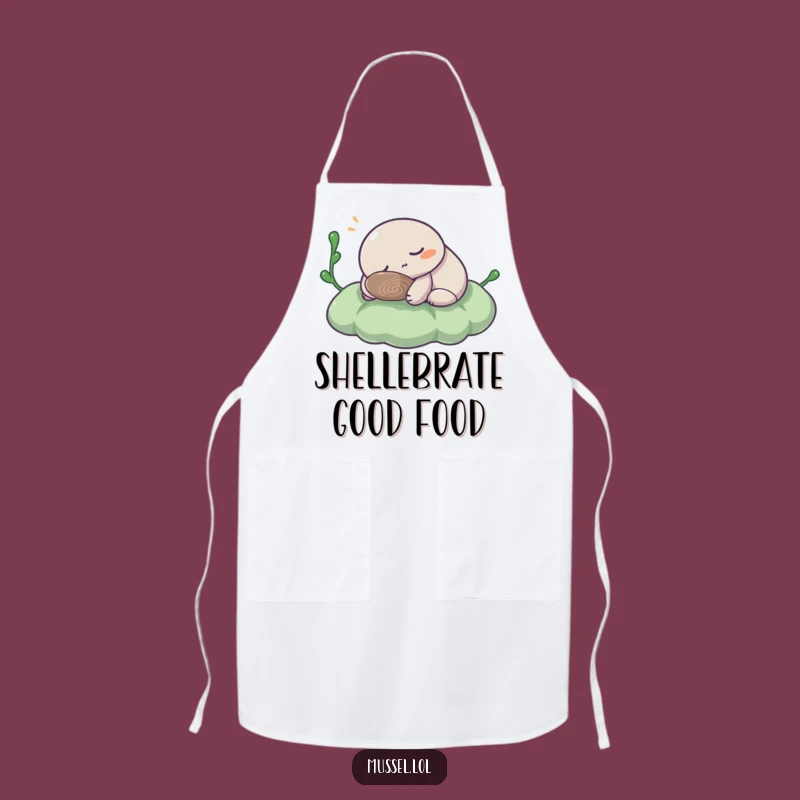 Funny Mussel Chef Apron: Sleepy Character for Kitchen Humor