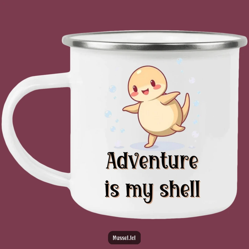 Funny Mussel Cartwheel Camping Mug: Adventure Fuel with Aquatic Humor Gift
