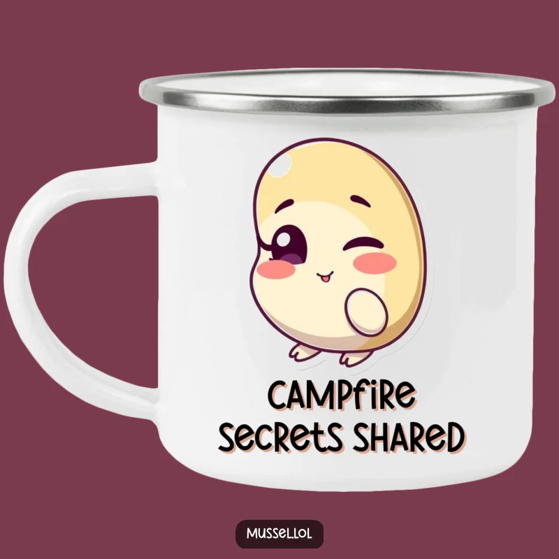Funny Campfire Mug: Winking Mussel, Playful Character, Cheeky Wink, Outdoor Fun