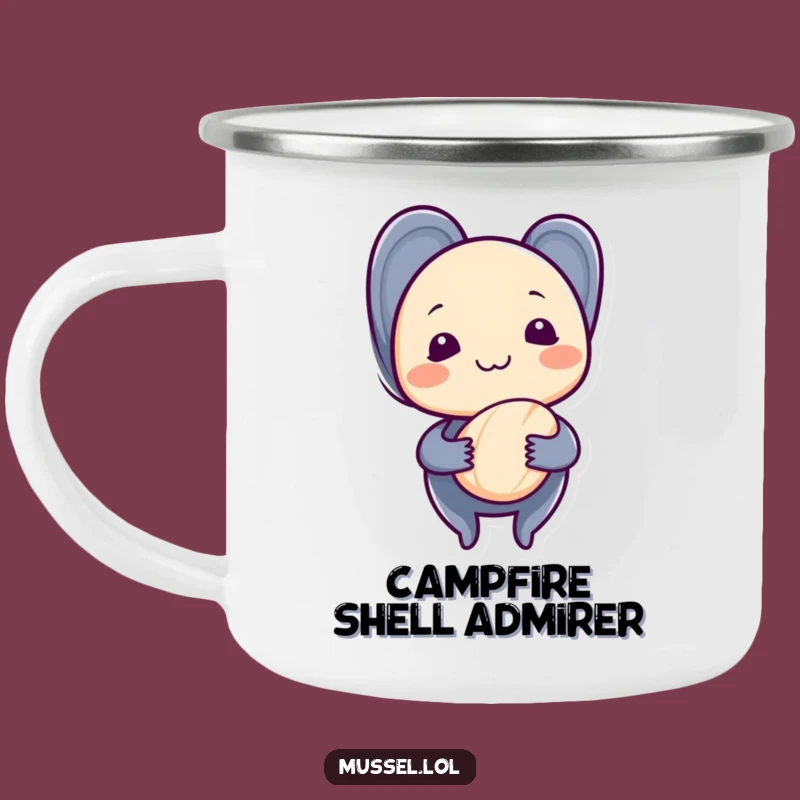 Funny Shy Mussel Camping Mug: Gentle Humor for Outdoor Moments