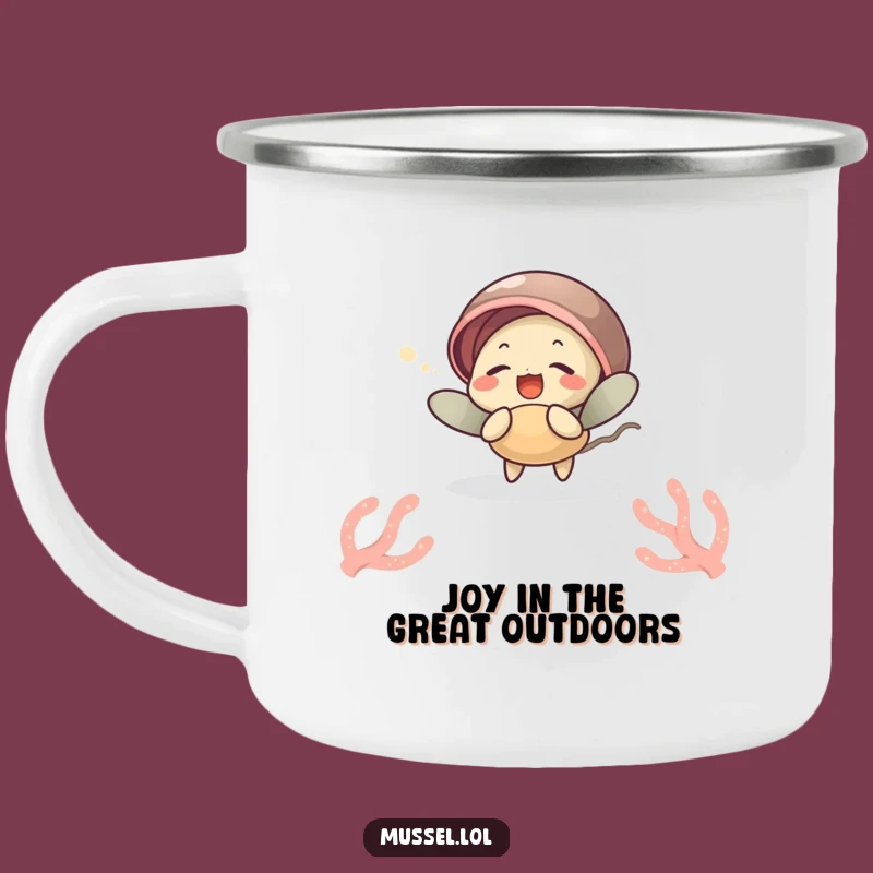 Funny Camp Giggles Mussel Mug: Ocean Character Drinkware, Perfect Outdoor Gift