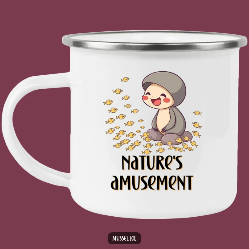 Funny Laughing Mussel Camping Mug - Enjoy Nature's Humor, Great Funny Gift