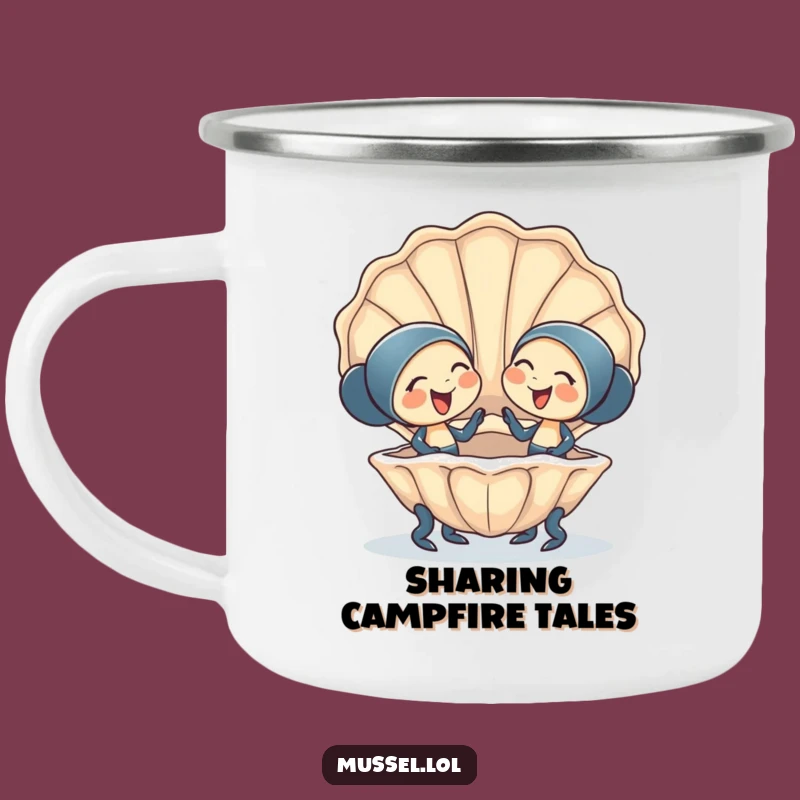 Funny Mussel Friends Camping Mug: Giggling Companionship for Outdoor Fun