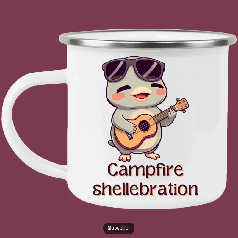 Funny Mussel Ukulele Camping Mug: Outdoor Music Lover Gift