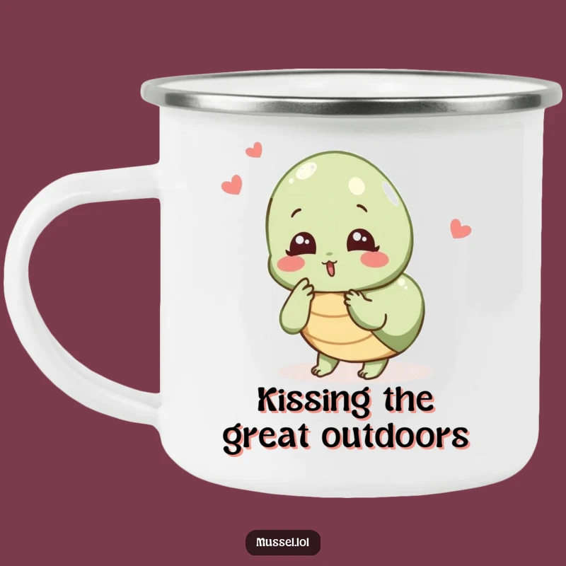 Funny Mussel Camp Mug: Blowing Kiss, Rugged Humorous Outdoor Gift
