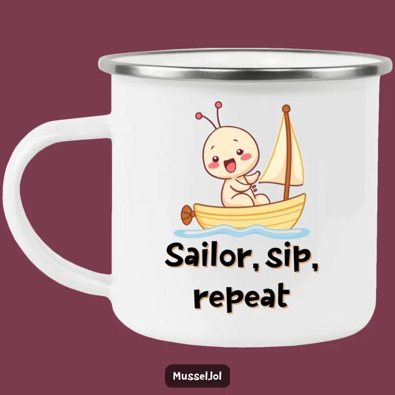 Adventure Funny Kawaii Mussel Camping Mug: Giggles by the Campfire