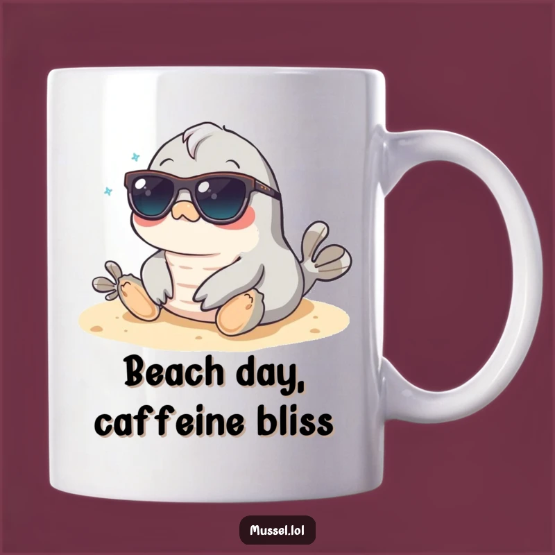 Funny Mussel Beach Sunglasses Mug: Relaxed Vibes Gift for Sun Lovers