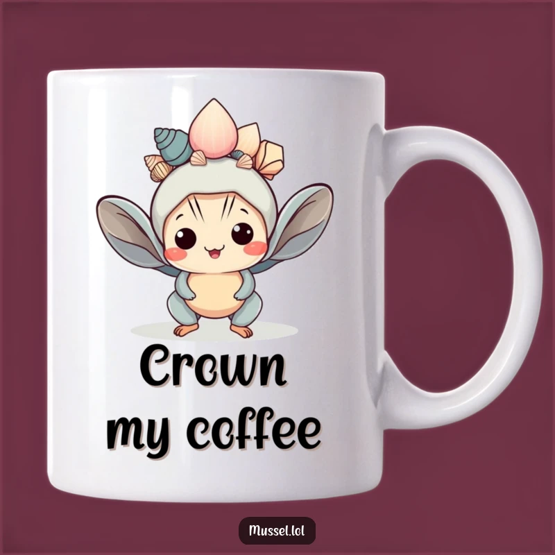 Funny Kawaii Mussel Crown Mug A Hilarious Gift for Regal Friends