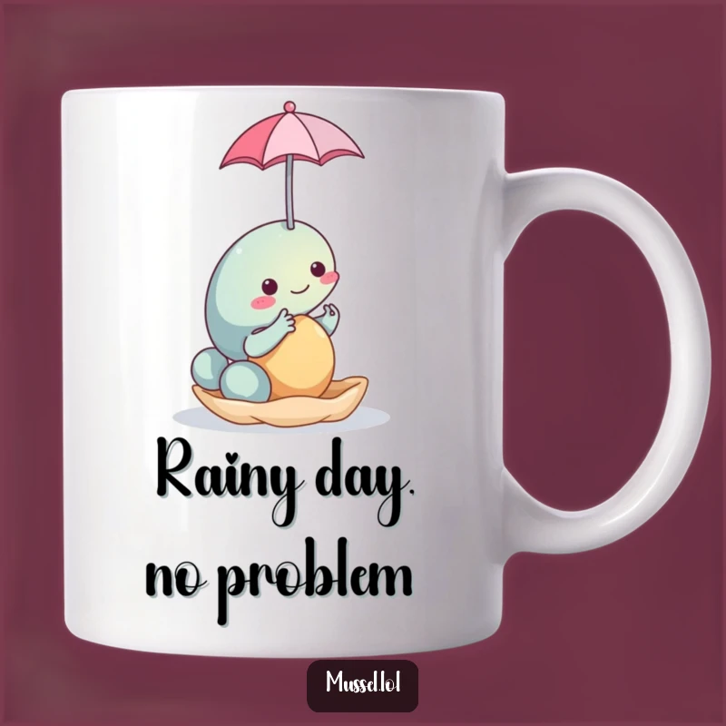 Funny Mussel Balancing Umbrella Mug - Perfect Humorous Gift for Shell Lovers
