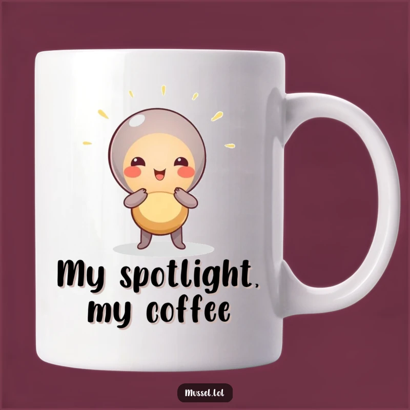 Funny Mussel Star Mug: Dramatic Pose, Spotlight Ready, Humorous Gift