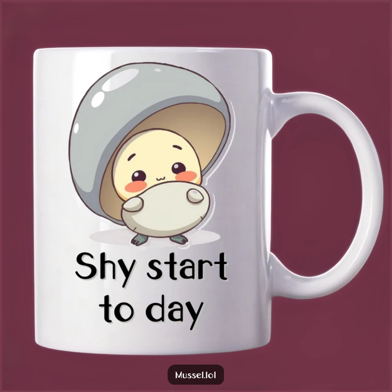 Funny Shy Mussel Mug: Peek-a-Boo Humor for Shell Lovers