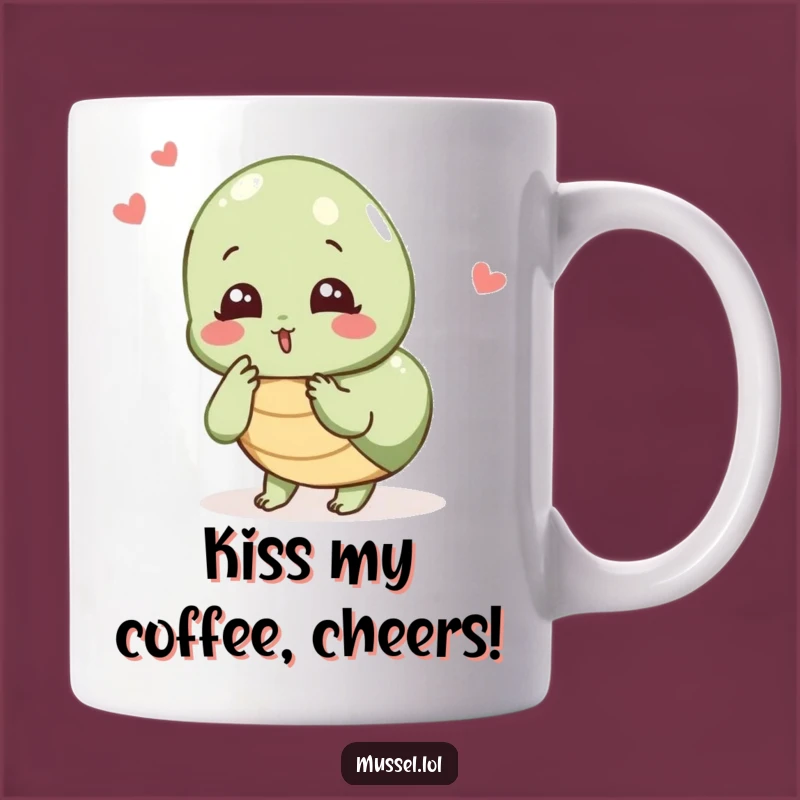 Funny Mussel Kiss Mug: Adorable Character, Sweet Humorous Gift