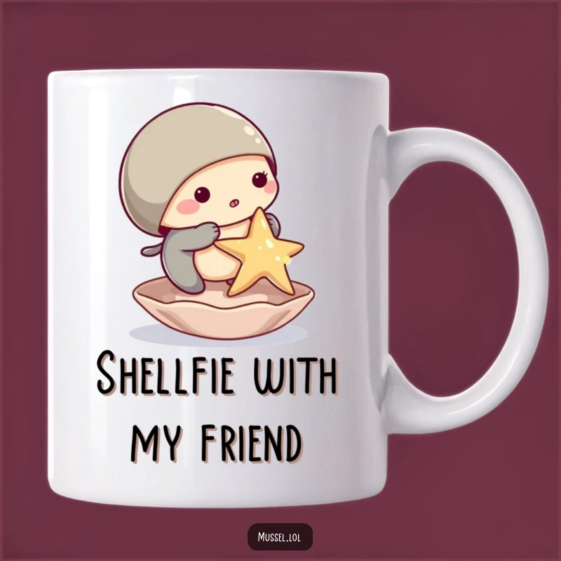 Funny Mussel Balancing Starfish Mug: A Hilarious Gift for Shell Lovers