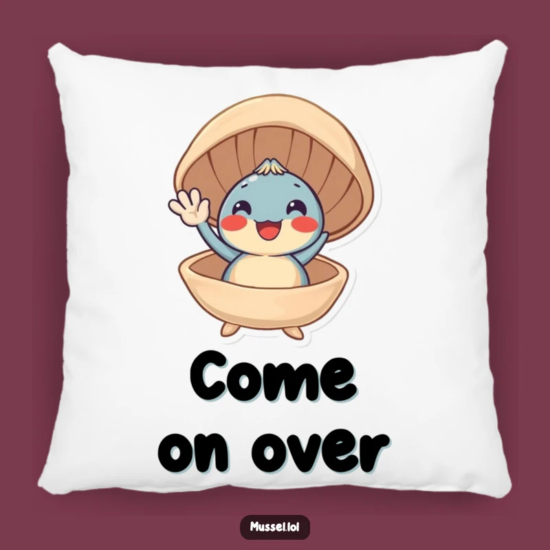 Funny Smiling Mussel Pillow: Cuddle Up with a Happy Wave!