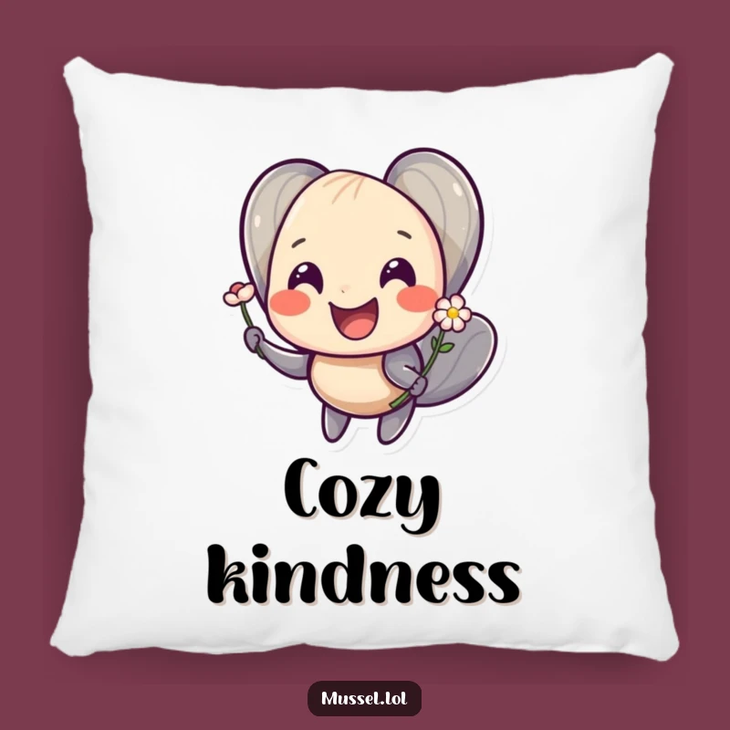 Funny Smiling Mussel Flower Pillow: Cozy Comfort with a Smile, Ideal Funny Gift!