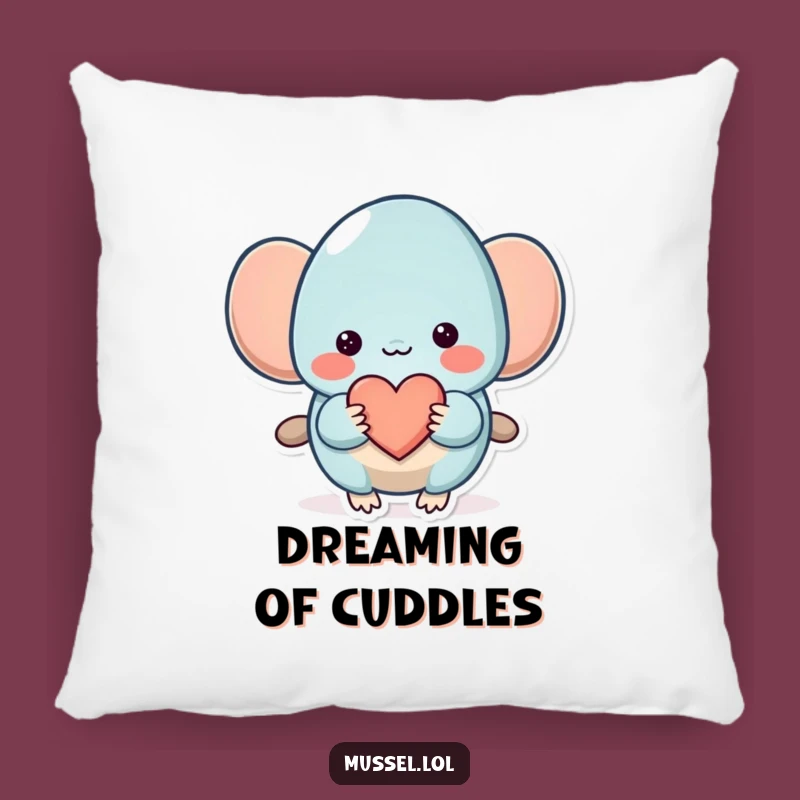 Funny Shy Mussel Heart Pillow - Soft Cuddles with a Message of Love