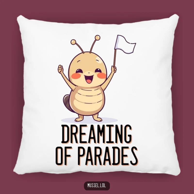 Funny Mussel Celebration Pillow: Cozy Comfort with Joyful Flag Waving Gift