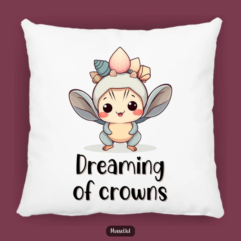 Funny Kawaii Mussel Crown Pillow Comfy Cushion Fit for Royalty