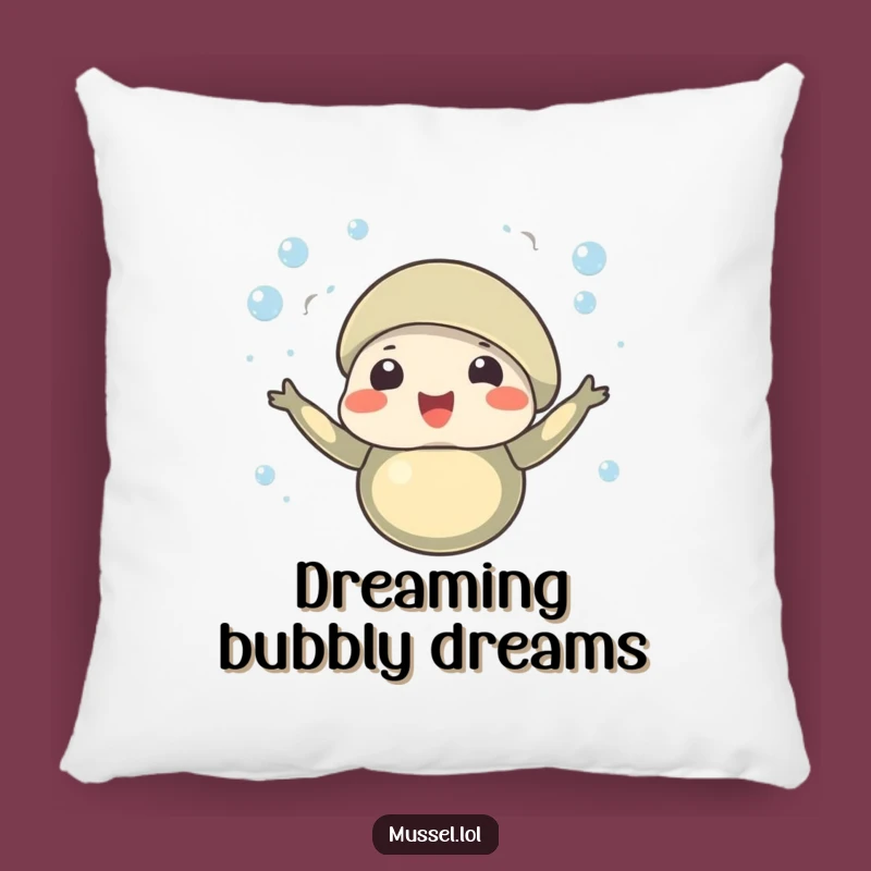 Funny Mussel Pillow: Bubbles Celebration Cushion