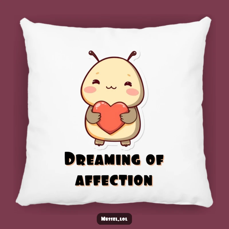 Funny Shy Mussel Heart Pillow - Cozy Up with Sweet Affection!