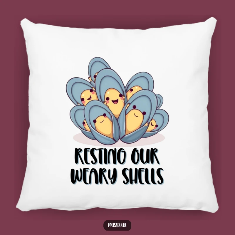 Funny Waving Mussels Pillow: Cozy Comfort with a Cheerful Wave Gift