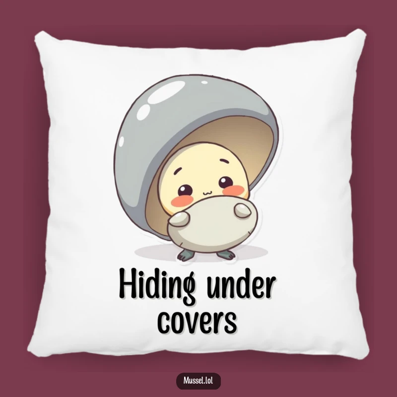 Funny Shy Mussel Pillow: Cozy Comfort with a Peek