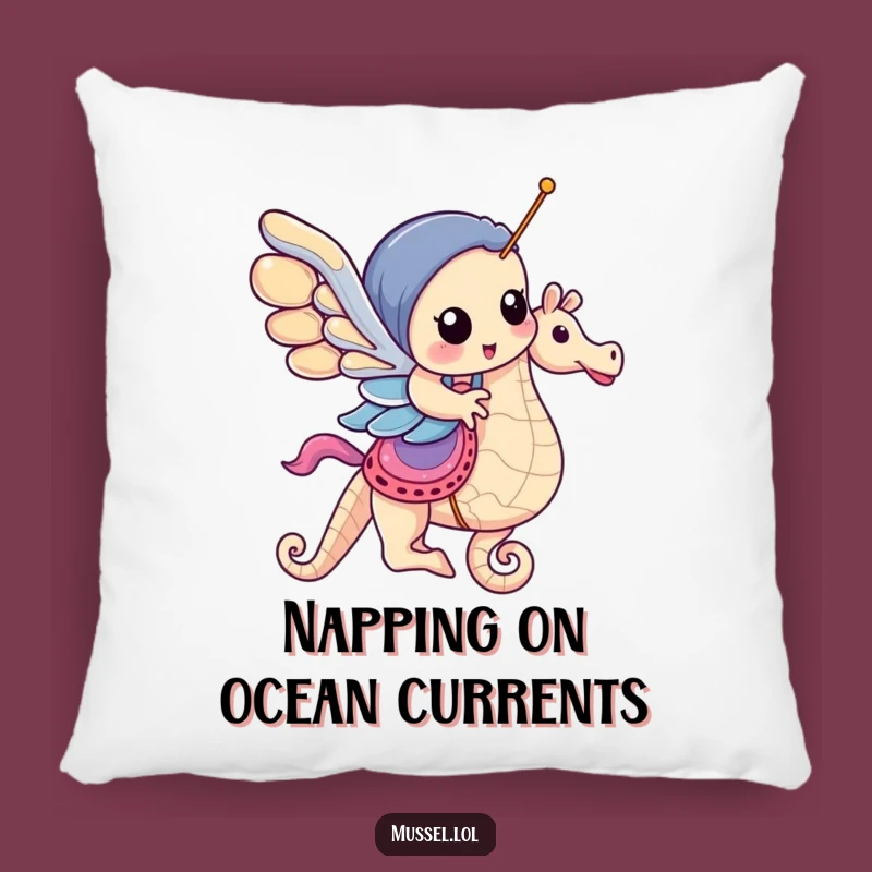 Funny Mussel Seahorse Carousel Pillow: Comfort Meets Underwater Charm