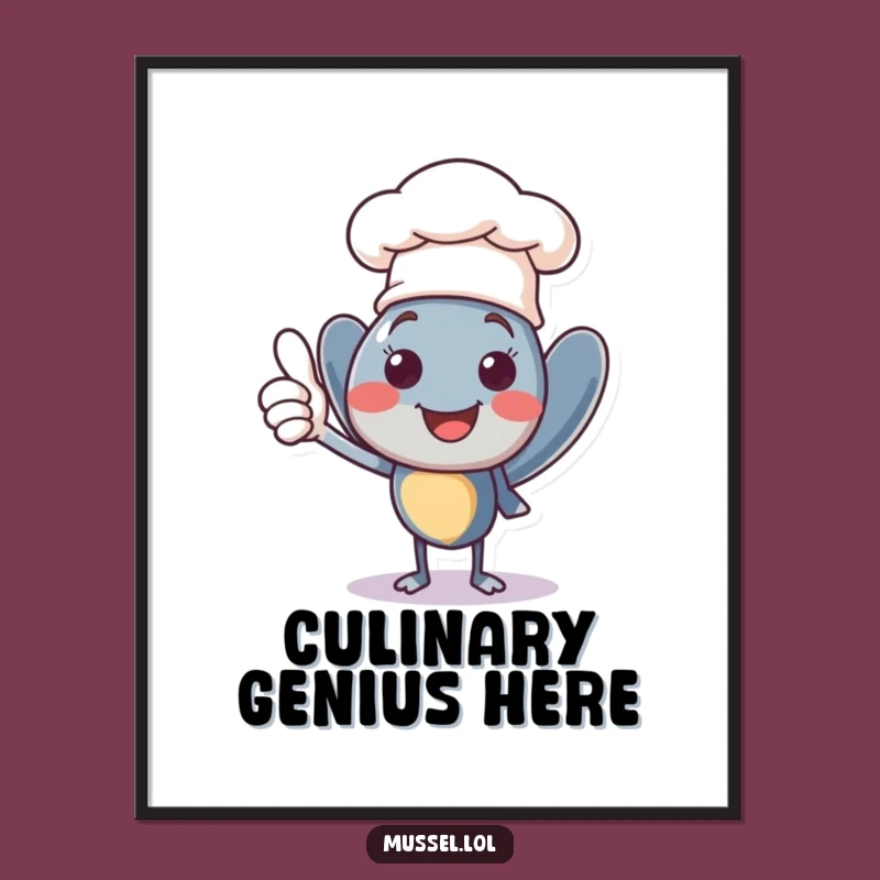 Funny Chef Mussel Digital Art: Instant Culinary Approval Download Gift for Walls