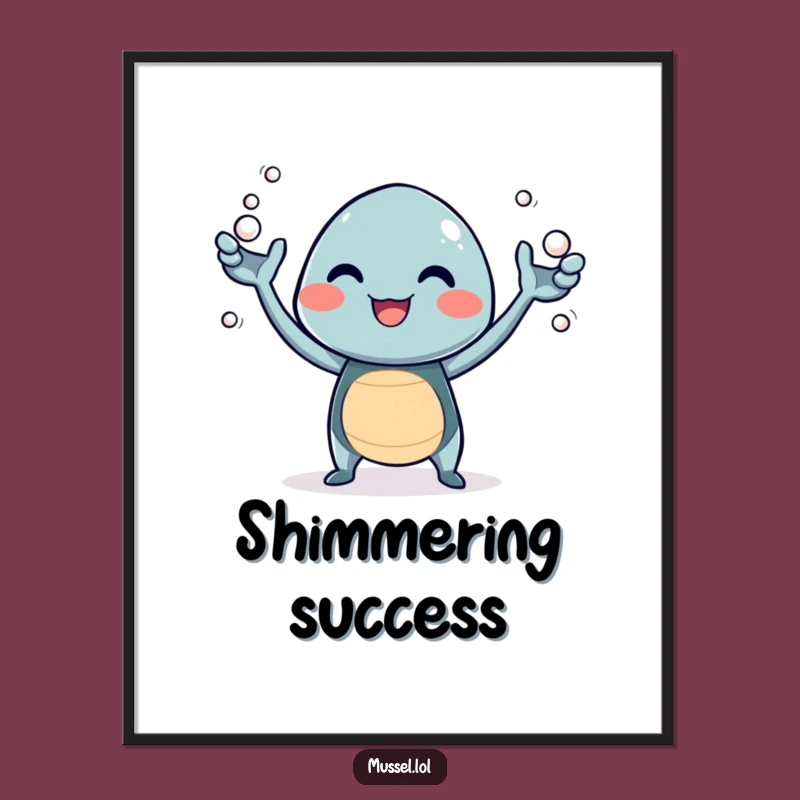 Funny Giggling Mussel Digital Art: Whimsical Pearl Play!