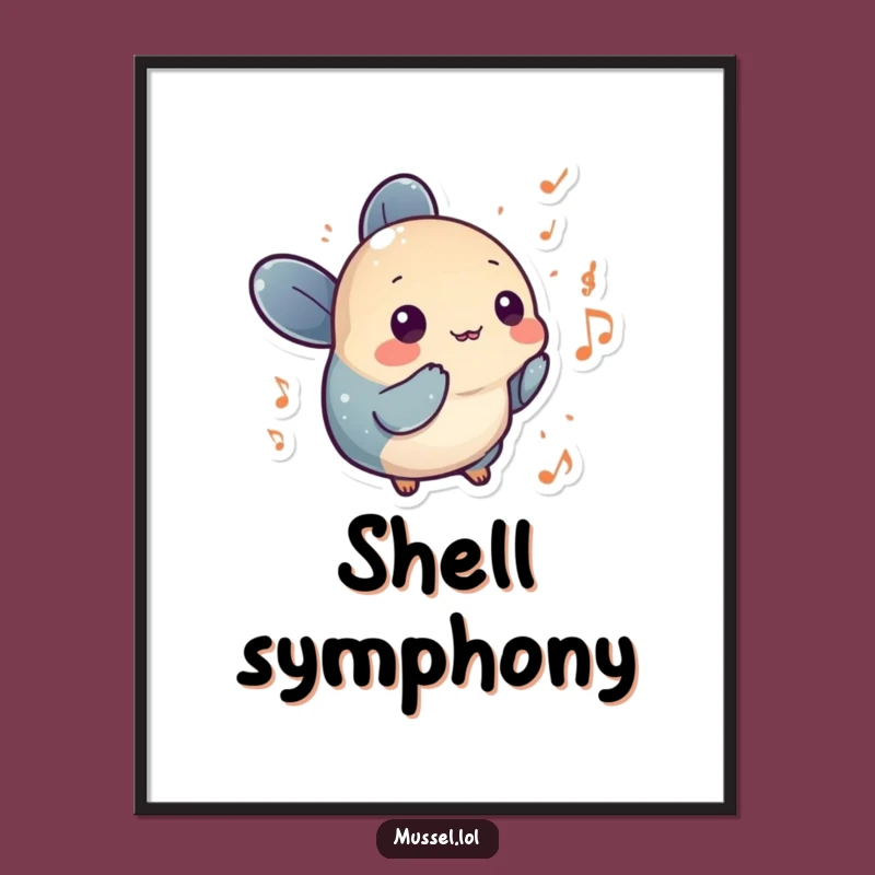 Funny Musical Mussel Digital Art: Instant Melodic Decor