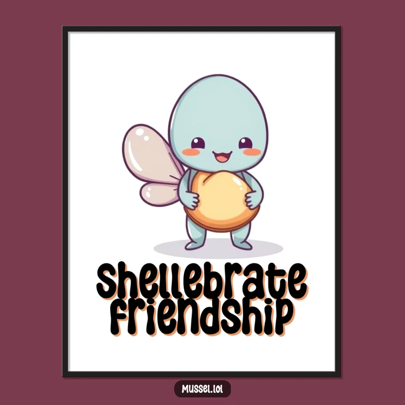 Funny Mussel Digital Print: Adorable Friendship Art for a Hilarious Home