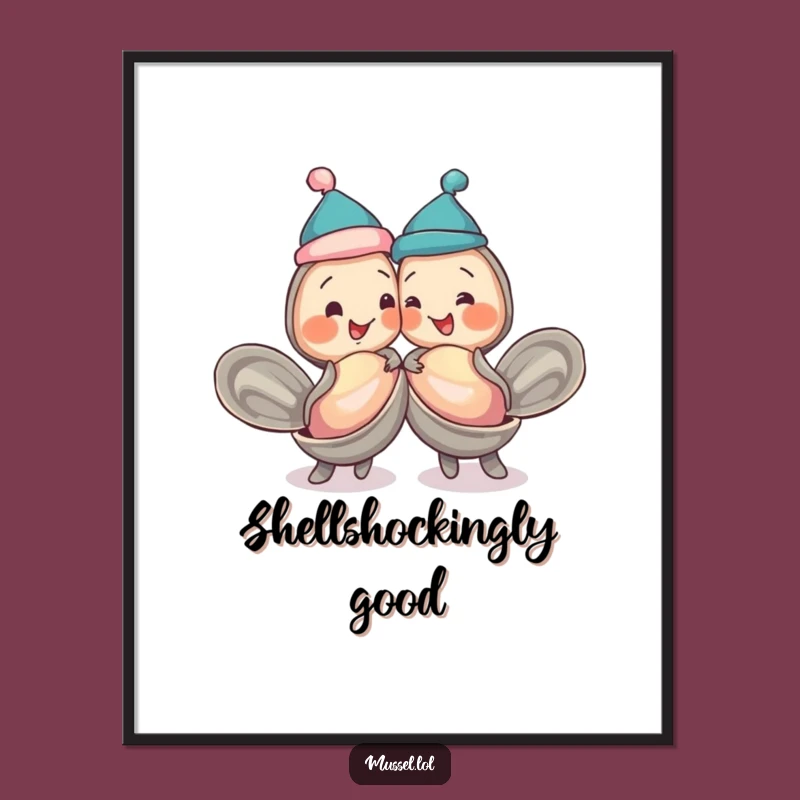 Funny Mussel Friends Digital Art: Instant Download for Friendship Decor