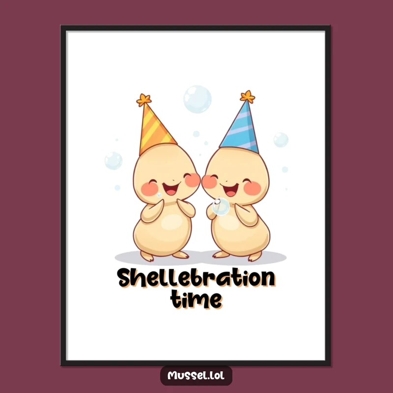 Funny Mussel Party Digital Art - Instant Bubbly Decor!