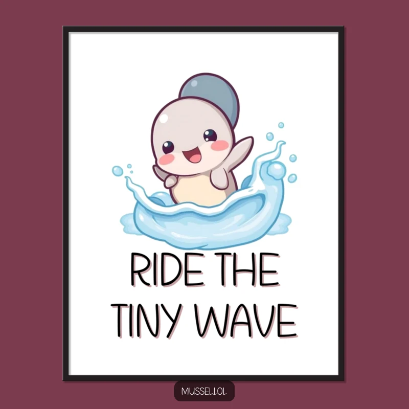 Funny Mussel Wave Splash Digital Art - Instant Ocean Joy, Perfect Gift