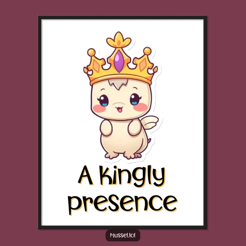 Funny Regal Mussel Digital Print - Instant Royal Humor for Your Space