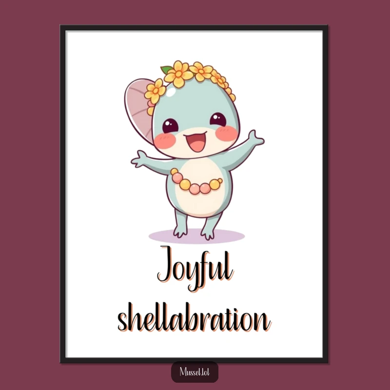 Funny Mussel Lei Dancer Digital Art: Instant Joyful Decor, Perfect Funny Gift