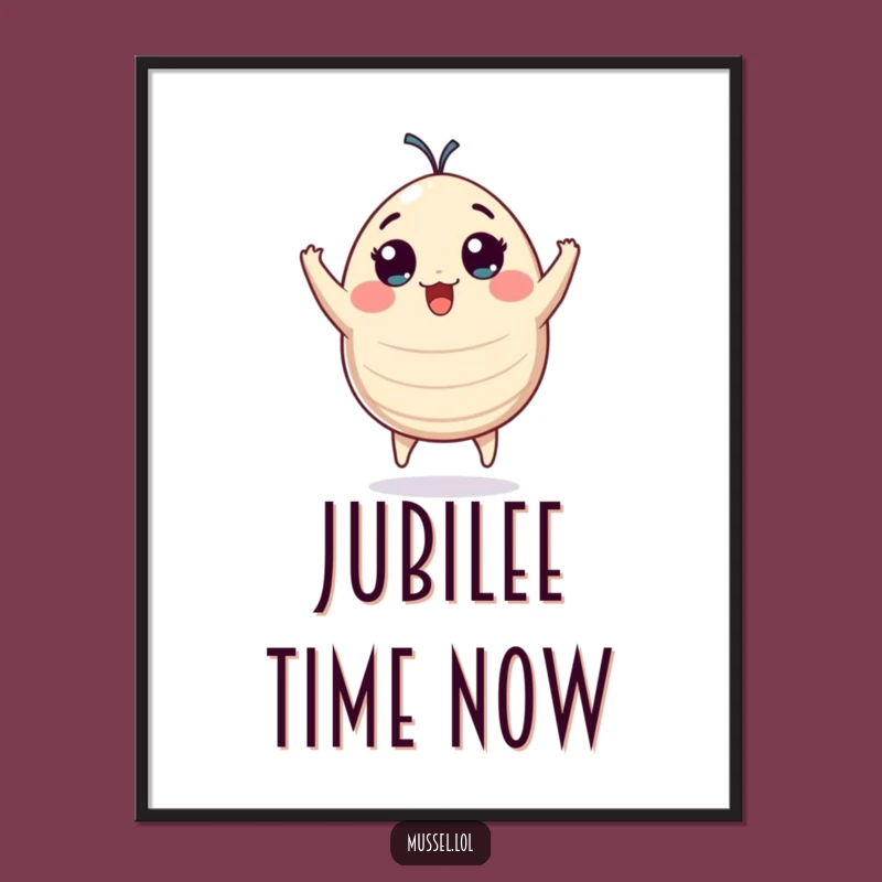 Funny Plump Mussel Excitement Digital Art: Instant Joyful Download Gift for Walls