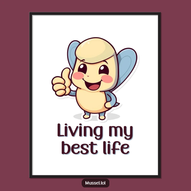 Funny Mussel Thumbs Up Digital Art: Instant Cheerful & Humorous Download Gift