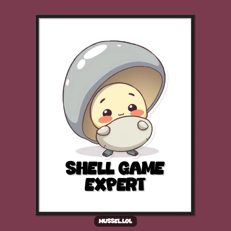 Funny Shy Mussel Digital Art: Instant Cute Humor