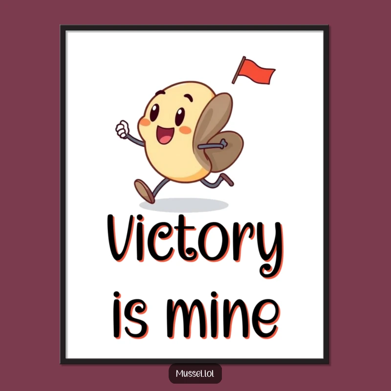 Funny Running Mussel Digital Art: Instant Download for Energetic Decor