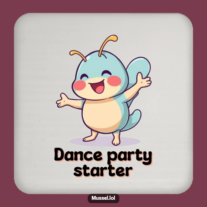 Funny Shimmy Mussel Coasters: Cheerful Dancer, Happy Moves, Surface Protection