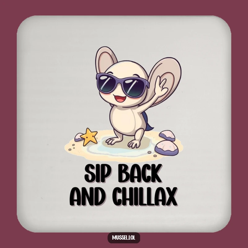 Funny Mussel Coaster Set: Cool Beach Character Drink Protection, Perfect Gift