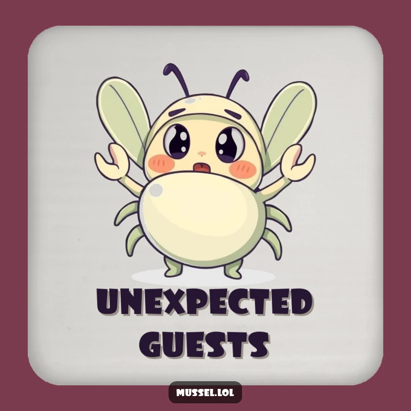 Funny Mussel Coaster: Surprised Crab Wave Drink Protection