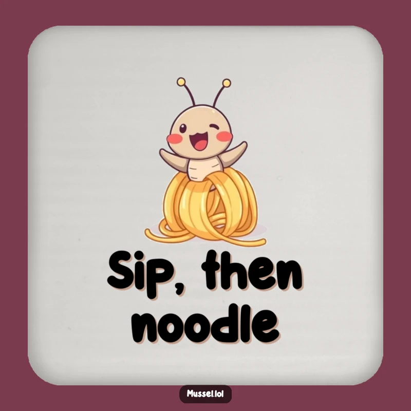 Funny Mussel Spaghetti Slide Coaster Set, Humorous Table Protector Gift!